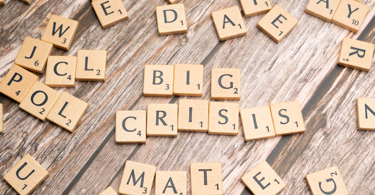 Wooden tiles forming the words 'Big Crisis' on a wooden background.
